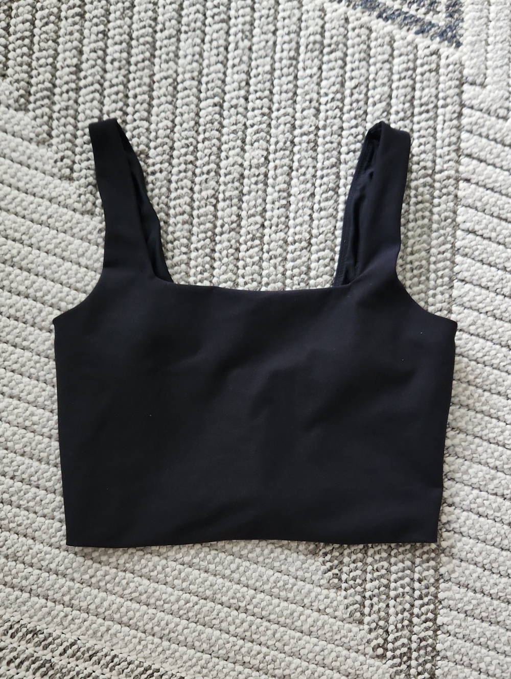YPB Black Square Crop Longline Bra